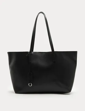Faux Leather Shopper Black female - M&S - FashionsVida