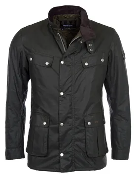 Veste isolante et imperméable en coton ciré - B.Intl Duke Wax Jacket Sage - Taille L - Vert - Barbour - FashionsVida