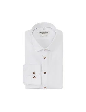 Trachtenhemd Modern Fit WEISSENSEE weiss M Herren - GWEIH & SILK - FashionsVida