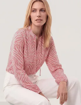 Shirtbluse aus Baumwollmix, #noch offen: Größenlauf, Farbe Rosa, 42, extra leicht temperaturausgleichend Damen - Walbusch - FashionsVida