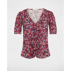Camiseta de mujer ajustada con escote pico