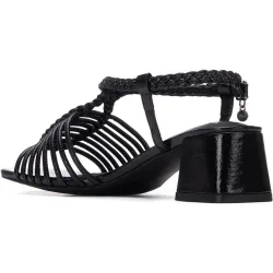 Sandalias con tacón de mujer con cierre de hebilla