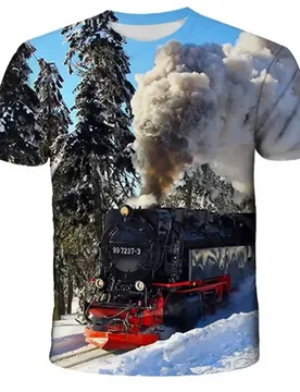 Vintage Train Locomotive 3D Printed Casual T Shirt for Women Men and Kids Unisex Short Sleeve O Neck Summer Top - Aliexpress - FashionsVida