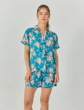 J&J Brothers - Pijama mujer con botones diseño floral - J&J Brothers - FashionsVida