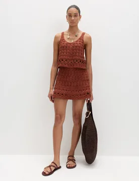 Crochet-Style Mini Knitted Skirt Brandy female - M&S - FashionsVida