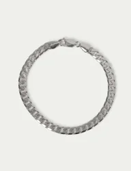 Auto Sterling Chunky Curb Chain Bracelet Silver male