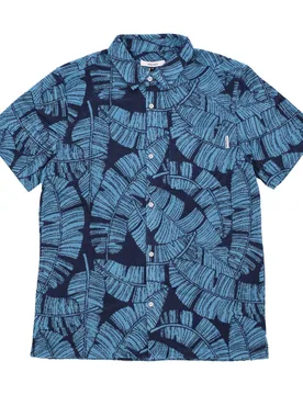 Camicia Manica Corta Uomo Bananos Ssl Shirt Navy - Iriedaily - FashionsVida