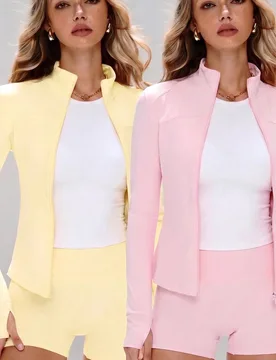 Chaqueta deportiva cómoda, estilo universitario, manga larga con orificio para el pulgar, elástica para deportes S - Shein - FashionsVida