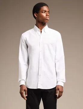 Rickert Regular Fit Pure Cotton Oxford Shirt White male - BOSS - FashionsVida