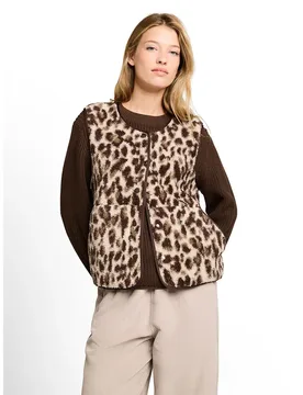 Gilet 1053424 Beige Java Brown Leo Print L - Tom tailor - FashionsVida