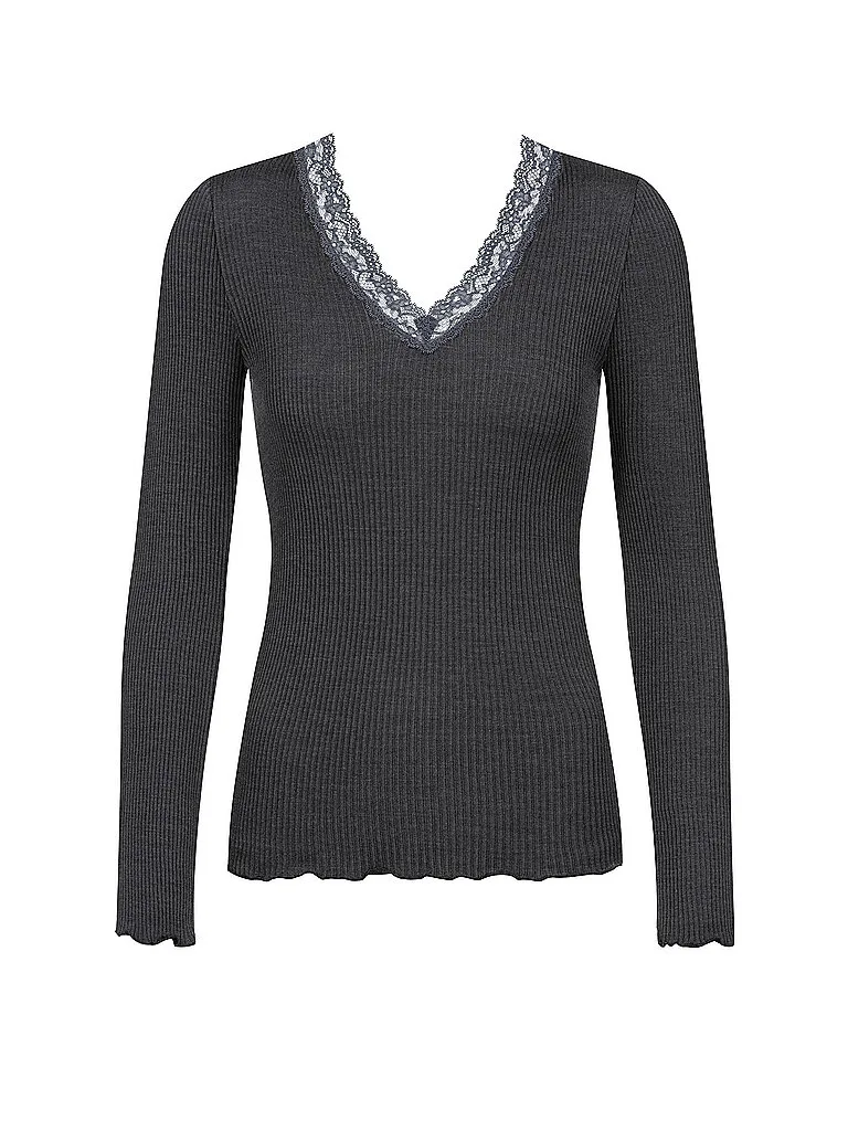 Langarmshirt WOOL EXPRESSIVE thunder grey gris L - Mey - FashionsVida