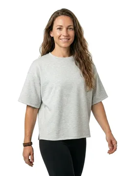T-shirt à Manches Courtes Andrea Light Grey Melange S - Object - FashionsVida
