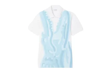 Classic Fit Printed Mini-Piqué Polo - T-Shirt-kurzarm - weiss / blau - Herren - Size: XXL