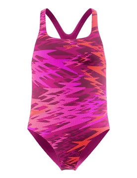 Hyperboom Print Medalist Swimsuit Neon Jelly / Post It Pink 16 Years Girls - Speedo - FashionsVida