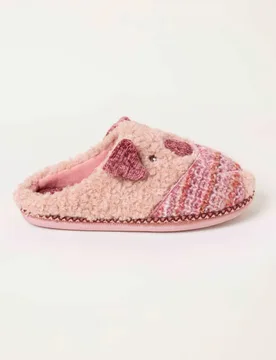 Pig Mule Slippers Pink Mix female - Fatface - FashionsVida