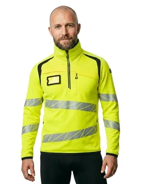 Sweat à Demi-zip Accelerate Safe 19005 Hi-Vis Yellow / Dark Navy 3XL - MASCOT - FashionsVida