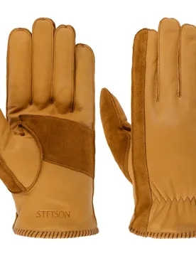 Peoria Leather Gloves by - cognac - Size: 9 HS - Stetson - FashionsVida