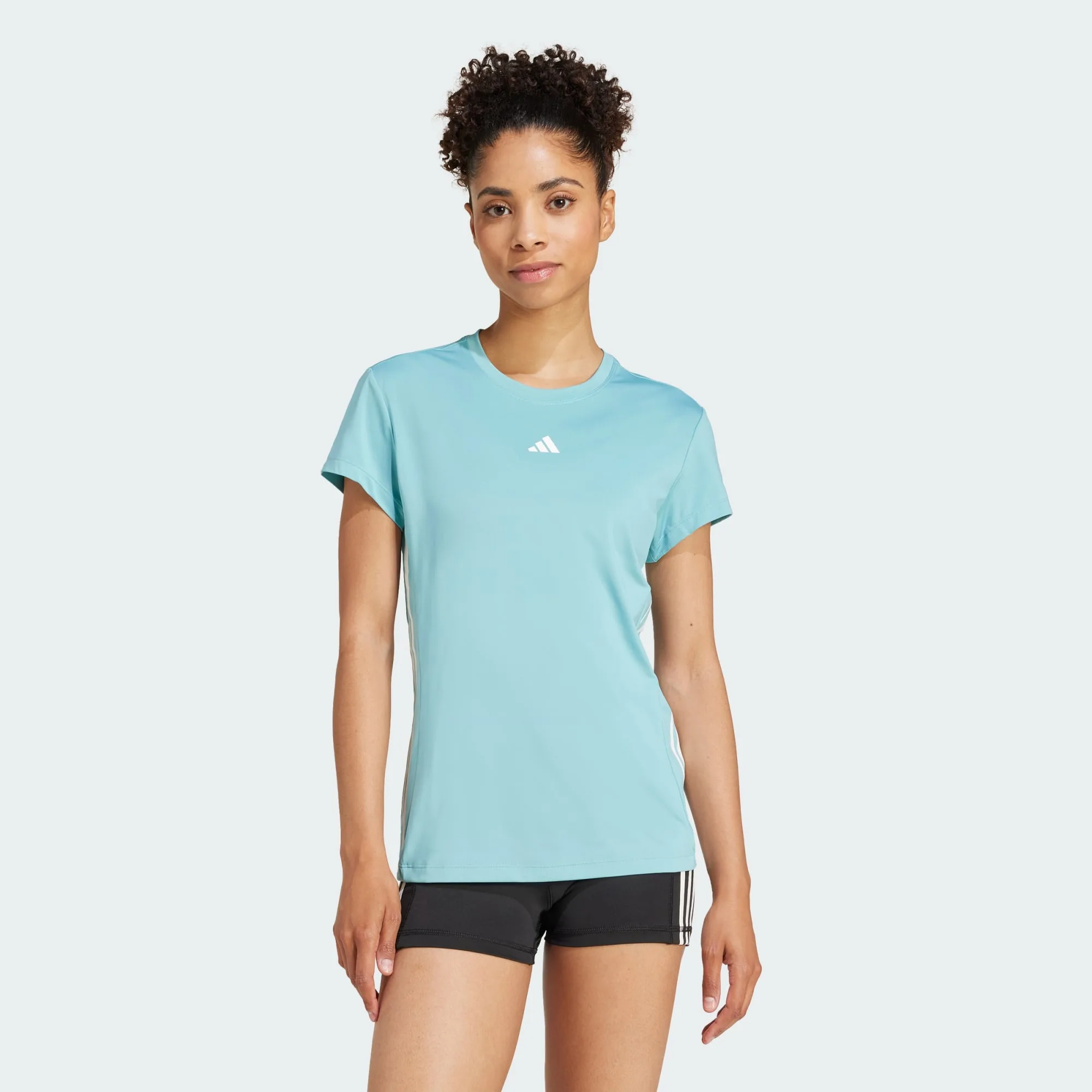Womens Hyperglam Training Tee - Turquoise - Size X-Small - adidas performance - FashionsVida