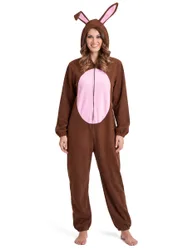 Hasenkostüm Osterkostüm für Damen braun-rosa - female