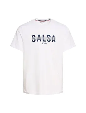 Maglietta A Maniche Corte 21011871 White 2XL - Salsa Jeans - FashionsVida