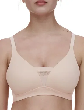 Womens Easy Bliss Wirefree T-Shirt Bra - Beige Polyamide - Size 42c - Chantelle - FashionsVida