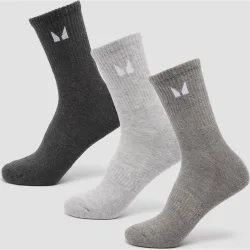 MP Unisex Crew Socks (3 Pack) - Grey - UK 2-5