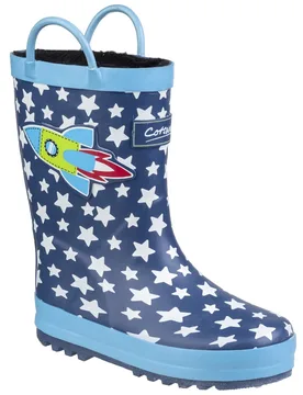 Childrens Unisex Childrens/kids Sprinkle Wellington Boots (Blue Rocket) - Multicolour - Size Uk 2.5 Infant - Cotswold - FashionsVida