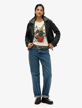 Superdry Damen Neo Trad Tattoo T-shirt mit Lockerer Passform Weiß - Größe: 38 - 39.99 - FashionsVida