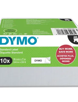 Ruban Adhésif Étiquette Standard D1 19 X7 M 10 Unités Black To White One Size unisex - DYMO - FashionsVida