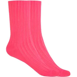 Pack de 2 pares de calcetines de mujer de bambú canalé con puño no aprieta