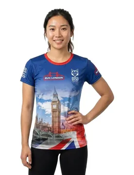 Run London 2025 Short Sleeve T-shirt Blue S Women - OTSO - FashionsVida