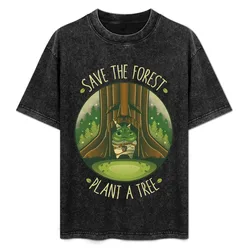 Save the Forest - Plant a Tree T-Shirt Fashion Print Casual Short Sleeve