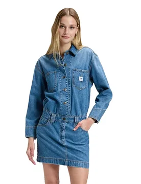 Vestito Corto A Maniche Lunghe Chore Regular Fit Snow Lodge L - Lee - FashionsVida