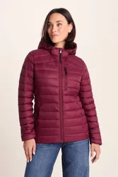 Women's 'North' RDS Certified Down Hooded Jacket in Burgundy Size: 10 - Burgundy - Size: 10