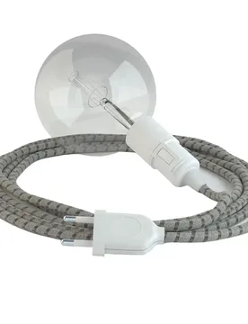 Cables Suspension Luminaire Rd53 Stripes 3 M Tree Bark / White One Size - Creative - FashionsVida
