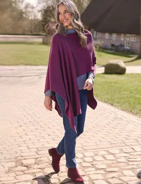 Strick Cape gerippt - Beere - female - Size: 01 - Avena - FashionsVida
