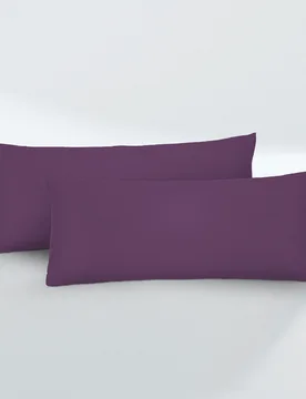 Feinjersey-Kopfkissenbezug Doppelpack dunkel violett, 2x 40x80 cm - Biberna - FashionsVida