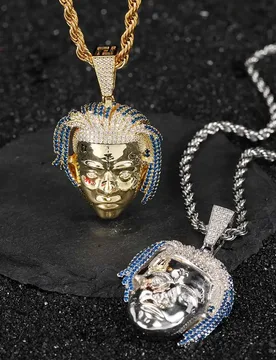 Hip-Hop Rapper Boy Portrait Pendant Necklace Men with 3MM Cuban Chain Iced Out Bling Necklaces Fashion Rock Jewelry Gifts - Aliexpress - FashionsVida