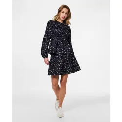 Blusa de manga larga y drapeada de mujer