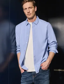 Street One Oxford Hemd male Blau - Street One MEN - FashionsVida