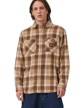 Chemise à Manches Longues Apex Brown Check M - Santa Cruz - FashionsVida