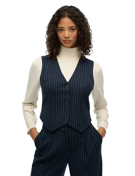 Gilet Pinstripe Navy Pinstripe XL - Superdry - FashionsVida