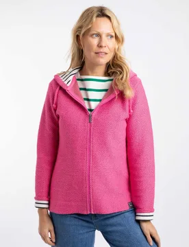 Women's Chicoa Full Zip Macaroni Hoodie in Pink Size: 18 - Pink - Size: 18 - Weird Fish - FashionsVida