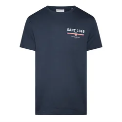 Mens Graphic T- Shirt In Marine - Blue - Size Large