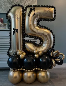 Piezas Set de Globos de Número con Soporte de Color Platino, Incluye Globos de Número de Lámina Dorados de 40 pulgadas (101.6 cm), Globos Redondos - Shein - FashionsVida