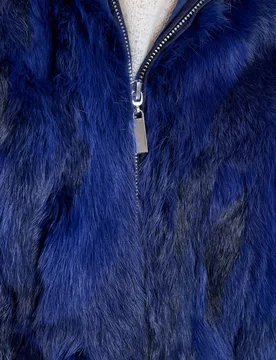 Chaqueta de pelo de mujer de conejo con capucha y cremallera - Maximilian - FashionsVida