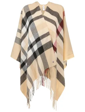 Checked Poncho by - camel - Damen - Fraas - FashionsVida