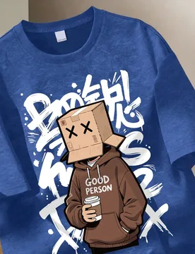 Camiseta gris lavada con estampado de dibujos animados para niños, camiseta casual de corte holgado con estampado de personajes de dibujos animados y - Shein - FashionsVida