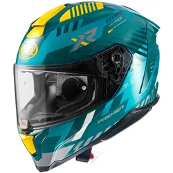 Casco Moto Integrale HYPER XR21 Azzurro Giallo taglia XS