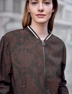 Street One Blouson mit Animal Print und Zipper female Braun - Street One Studio - FashionsVida